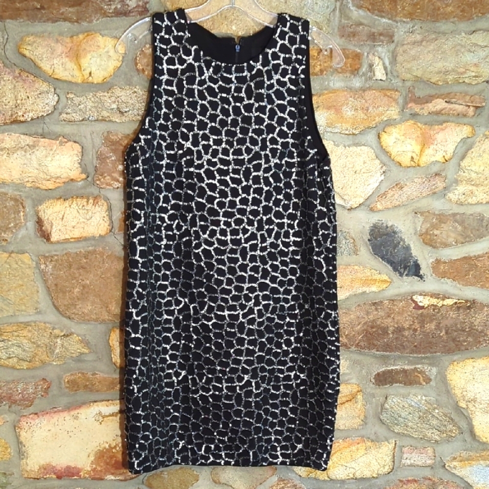 H&M Black And Silver Sequins Sheath Dress